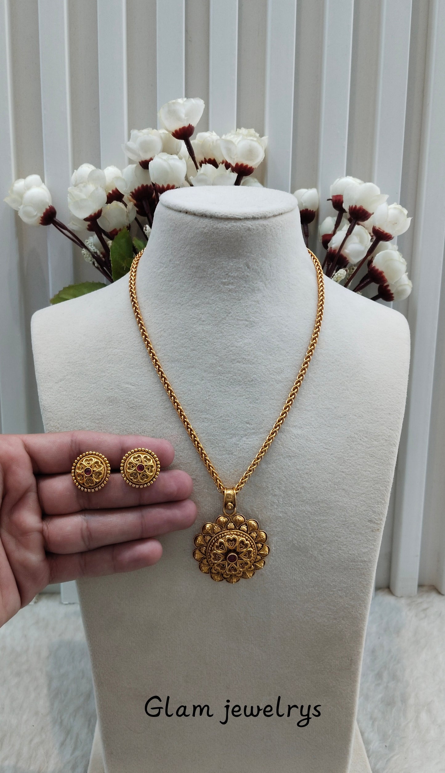 Ruby Gold Polki Necklace Indian Jewellery Azam Set