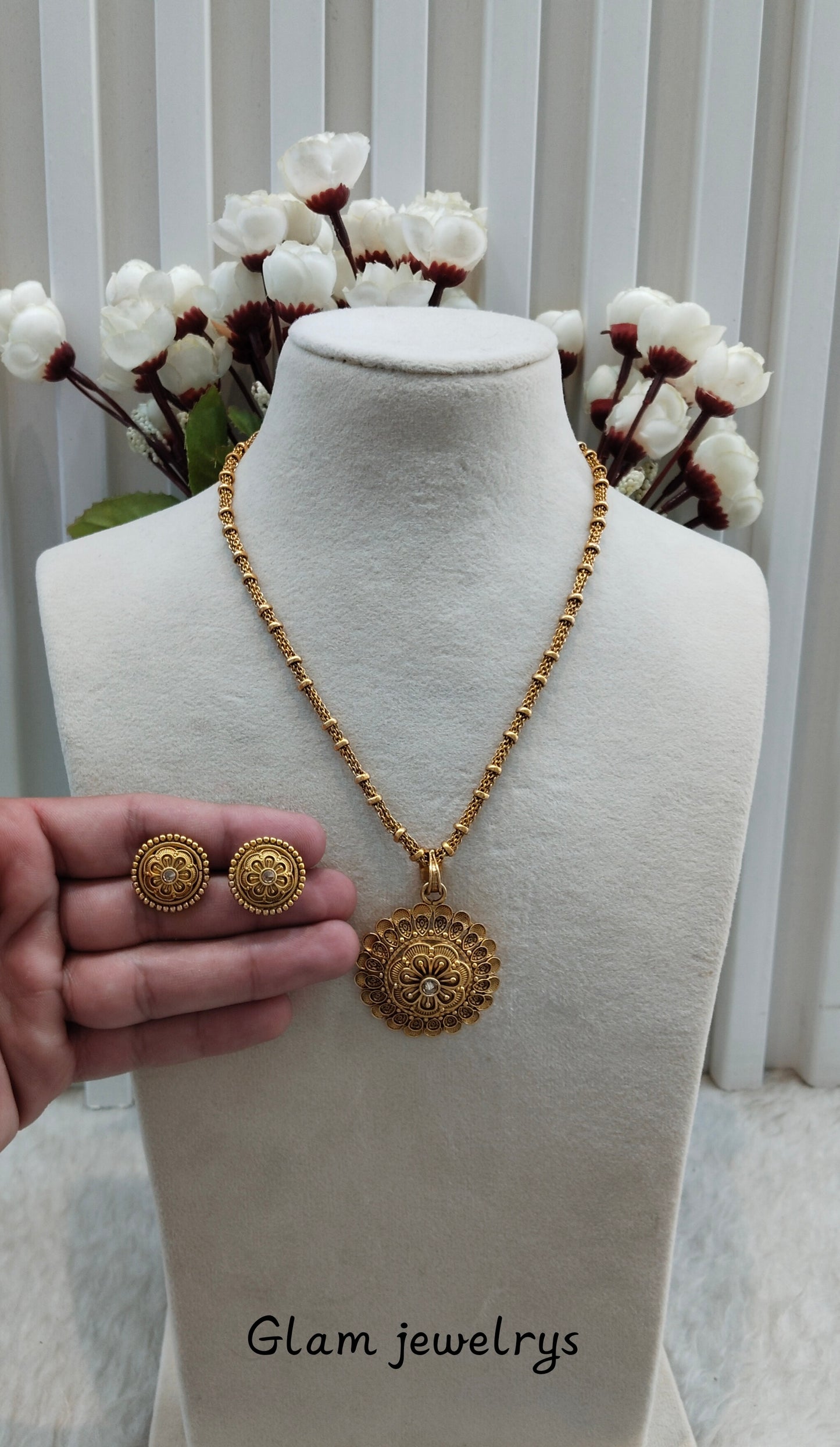 Gold Polki Necklace Indian Jewellery Azam Set