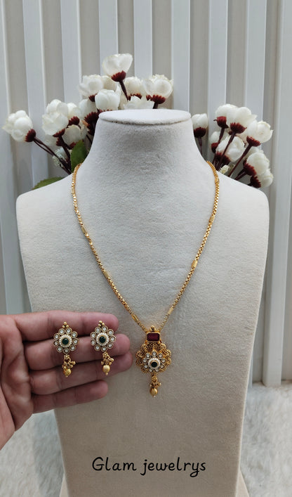 Ruby Green Gold Polki Necklace Indian Jewellery Azam Set