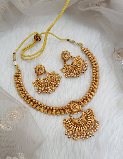 White Gold Polki Necklace Indian Jewellery Harf Set