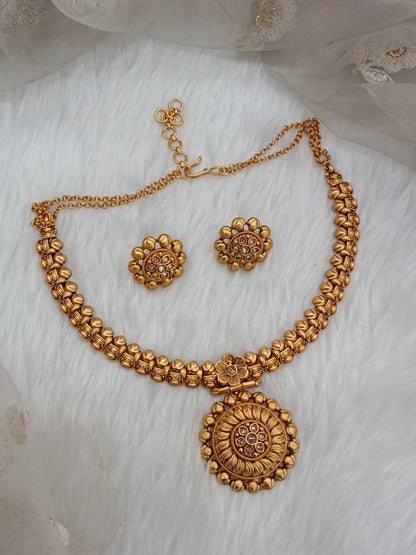 Gold Polki Necklace Indian Jewellery Harf Set