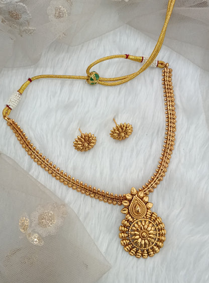 Gold Polki Necklace Indian Jewellery Harf Set