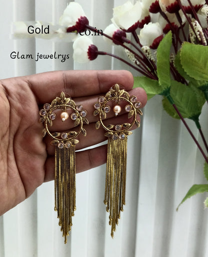 Gold Indian Bollywood Sukh Earrings