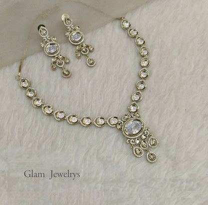 Antique Gold Necklace Indian Jewellery Gandhi Set