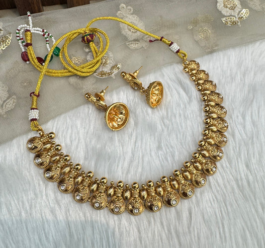 Gold Polki Necklace Indian Jewellery Pawan Set