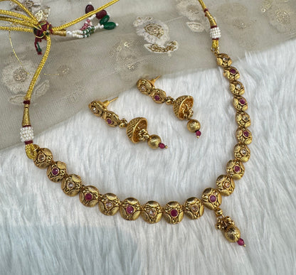 Ruby Gold Polki Necklace Indian Jewellery Pawan Set