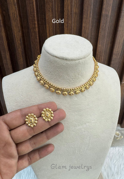 Gold Polki Necklace Indian Jewellery Pawan Set