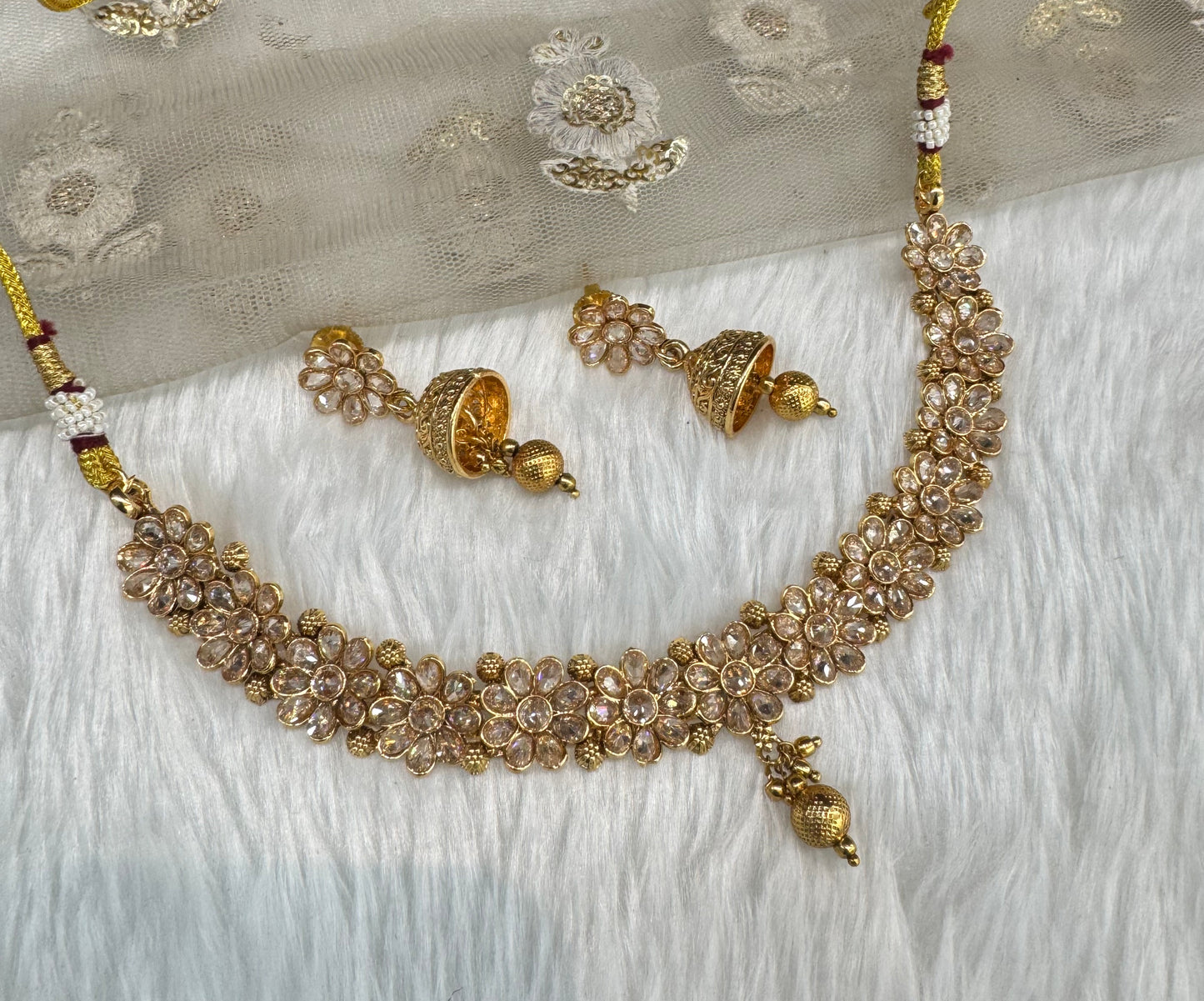 Gold Polki Necklace Indian Jewellery Pawan Set