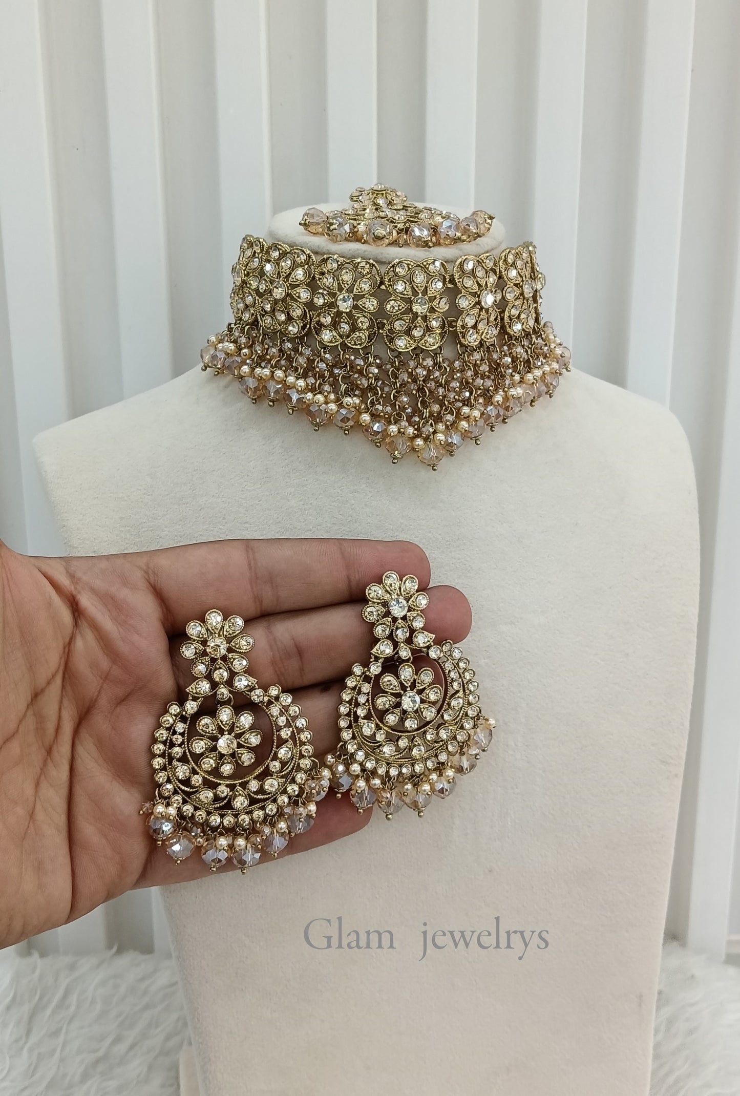 Antique Gold Choker Indian Jewellery Jot Set