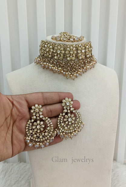 Antique Gold Choker Indian Jewellery Jot Set