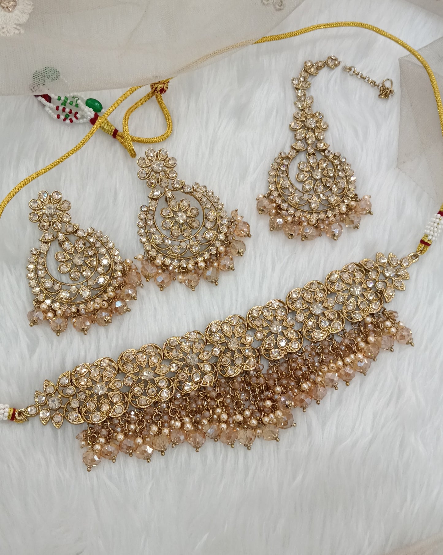 Antique Gold Choker Indian Jewellery Jot Set