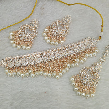 Rose Gold Choker Indian Jewellery Siki Set