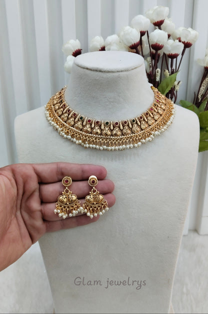 Ruby Green Gold Polki Necklace Indian Jewellery Kuwar Set
