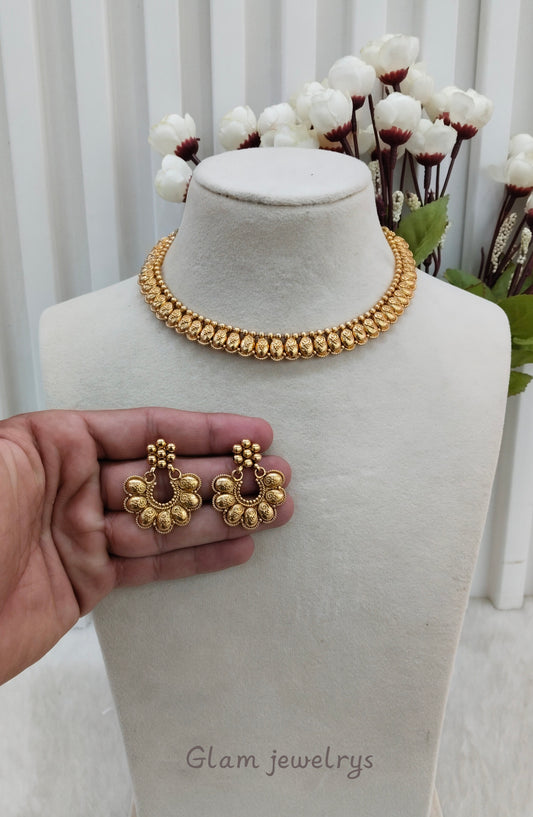 Gold Polki Necklace indian Jewellery Kuwar Set