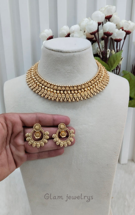 Gold Polki Necklace indian Jewellery Kuwar Set