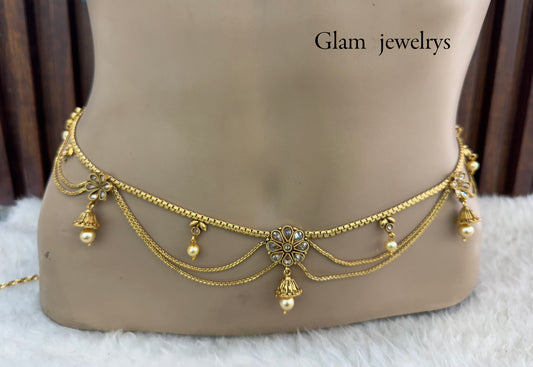 Gold Belly Chain sari saree chain Jewellery Indian Kamarbandh Kamarband Online