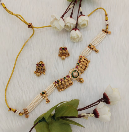 Ruby Green Gold Polki Choker Indian Jewellery Kishu Set