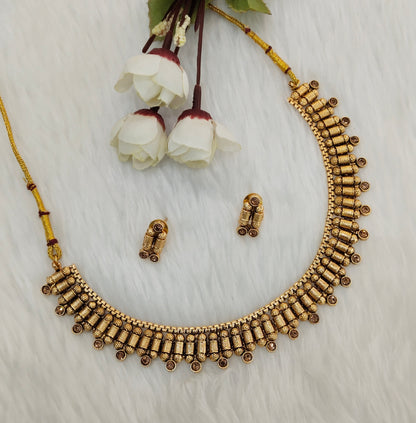 Gold Polki Necklace indian Jewellery Mulajam Set