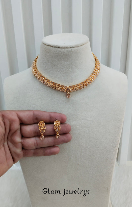 Gold Polki Necklace Indian Jewellery Kataria Set