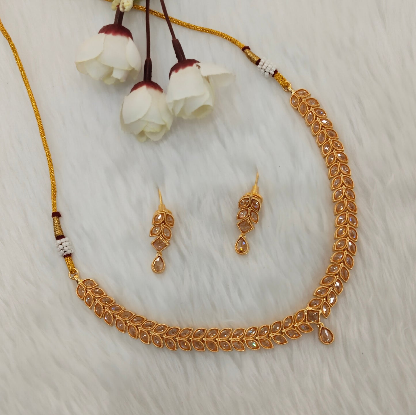 Gold Polki Necklace Indian Jewellery Kataria Set