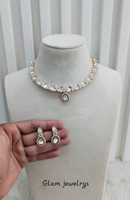 Gold Polki Necklace Indian Jewellery Gurleen Set