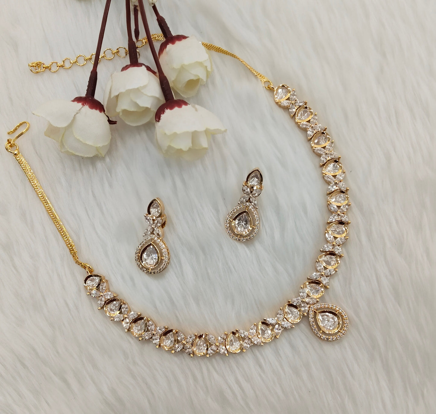 Gold Polki Necklace Indian Jewellery Gurleen Set