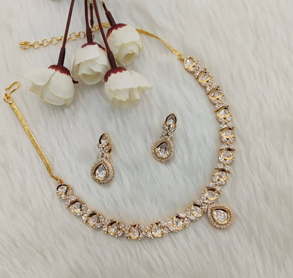 Gold Polki Necklace Indian Jewellery Gurleen Set