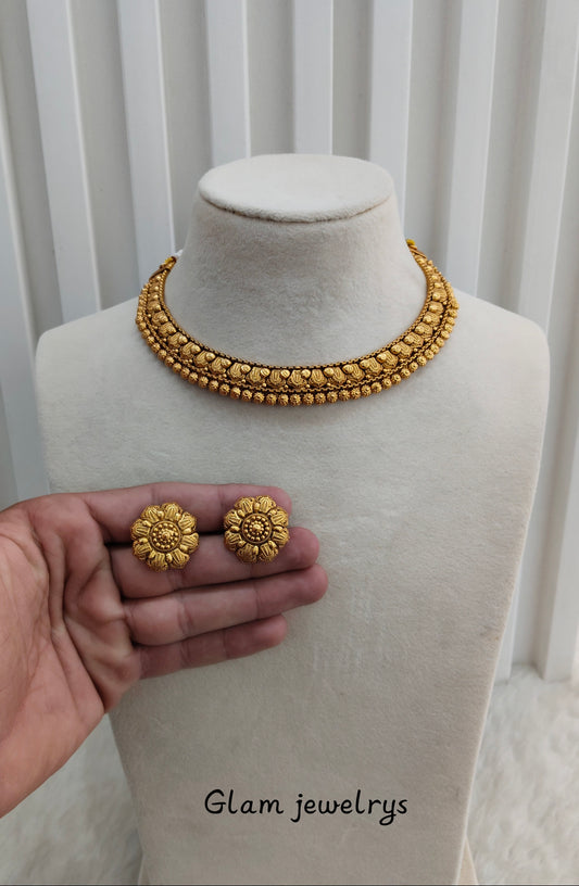Gold Polki Necklace Indian Jewellery Gurleen Set