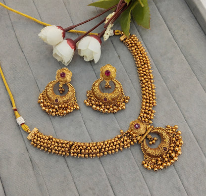 Ruby Gold Polki Necklace Indian Jewellery Gurleen Set