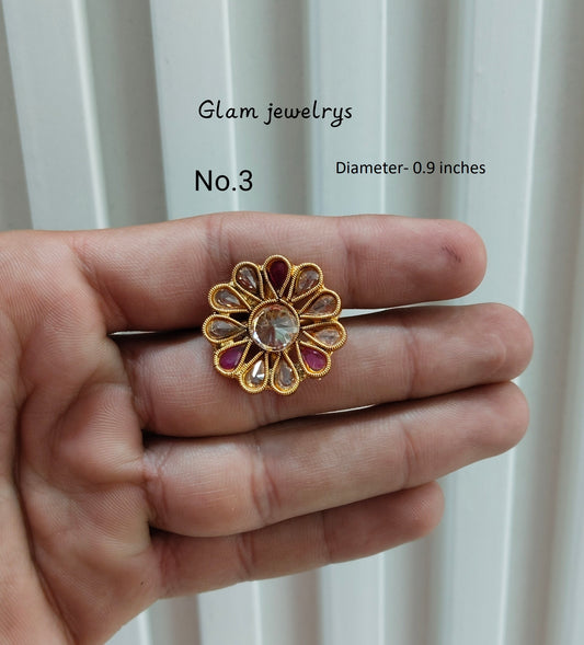Gold Cocktail Indian Finger Rings