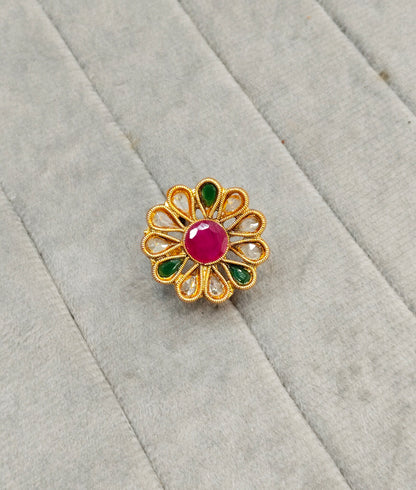 Gold Cocktail Indian Finger Rings