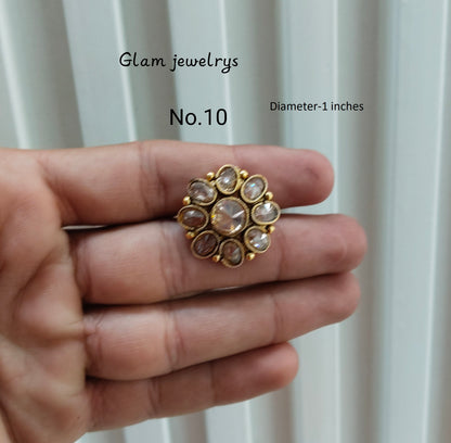 Gold Cocktail Indian Finger Rings