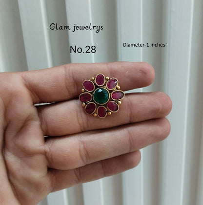 Gold Cocktail Indian Finger Rings