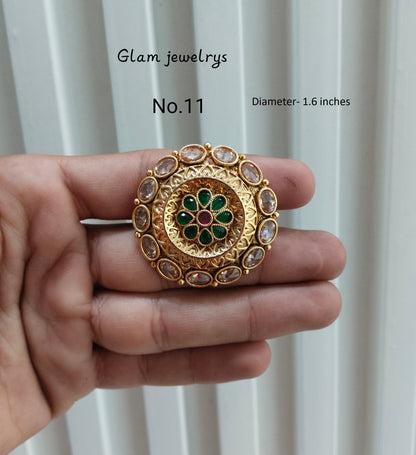 Gold Cocktail Indian Finger Rings