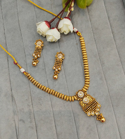 Gold Polki Necklace indian Jewellery Pawan Set