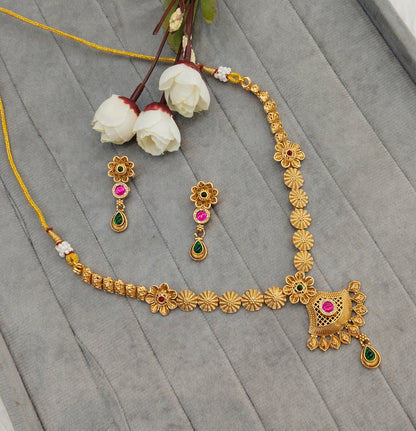Ruby Green Gold Polki Necklace Indian Jewellery Pawan Set