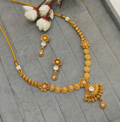 Gold Polki Necklace Indian Jewellery Pawan Set