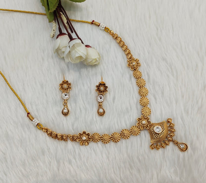 Gold Polki Necklace Indian Jewellery Pawan Set