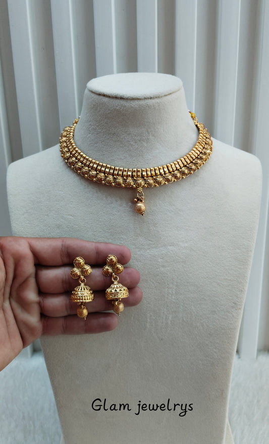 Gold Polki Necklace Indian Jewellery Pawan Set