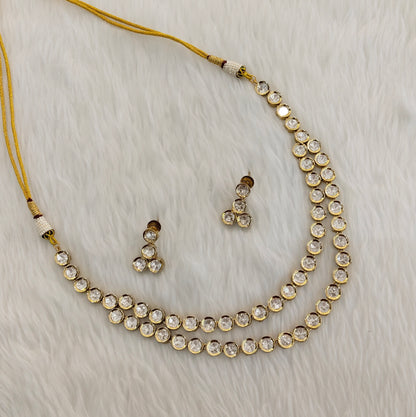 Gold Moissanite Kundan Necklace Indian Jewellery Jhondear Set