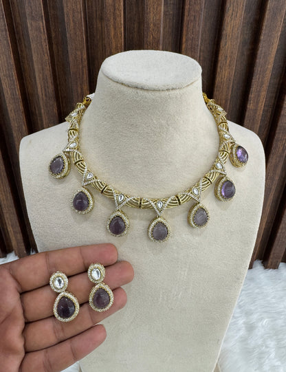 Grey Necklace Indian Jewellery Emma Set