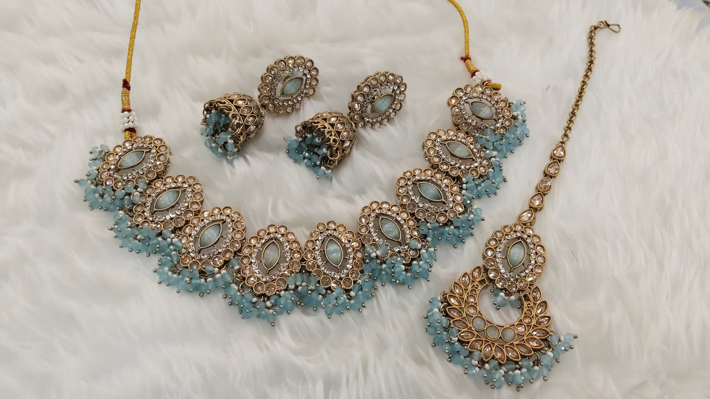 Sea Green Necklace Indian Jewellery Inaaya Set