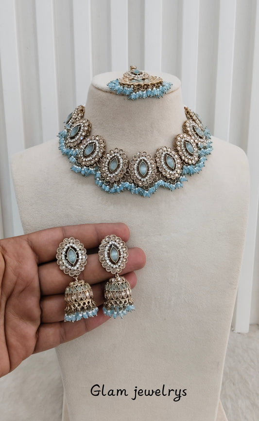 Sea Green Necklace Indian Jewellery Inaaya Set