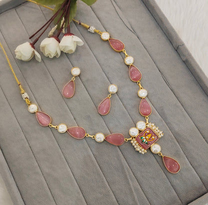 Gaajri Mother Of Pearl Stone Necklace Indian Jewellery Mahindra Set