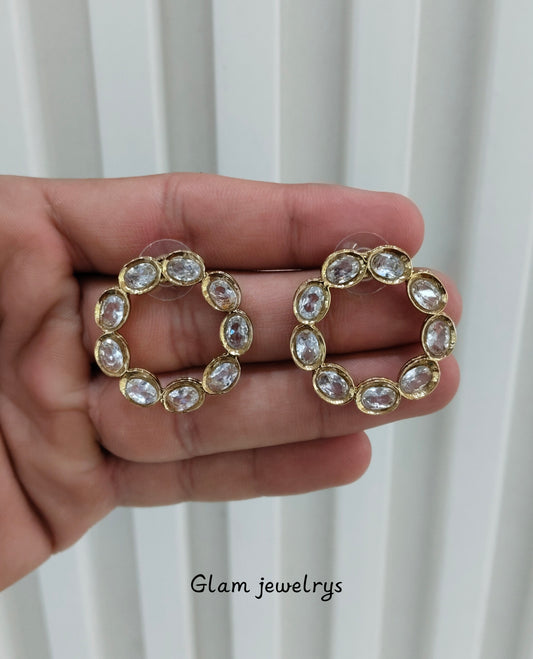 Antique Gold Stud Bollywood Indian Shota Earrings