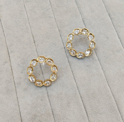 Antique Gold Stud Bollywood Indian Shota Earrings