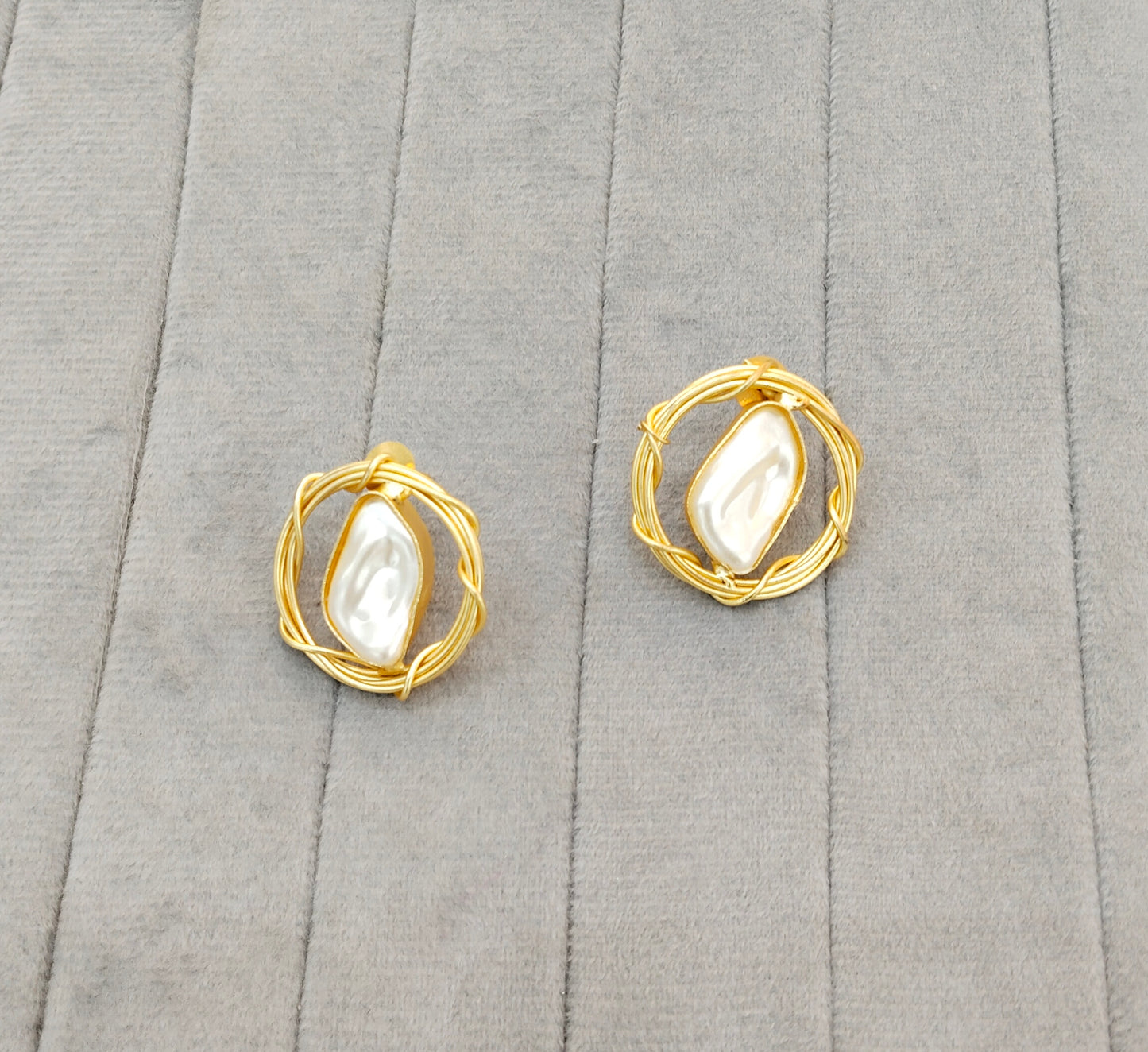 White Gold Mother Of Pearl Bollywood Indian Bhullar Earrings
