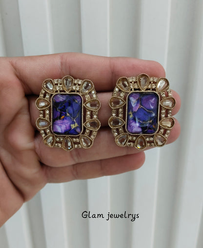 Jamni Antique Gold Bollywood Indian Jandu Earrings