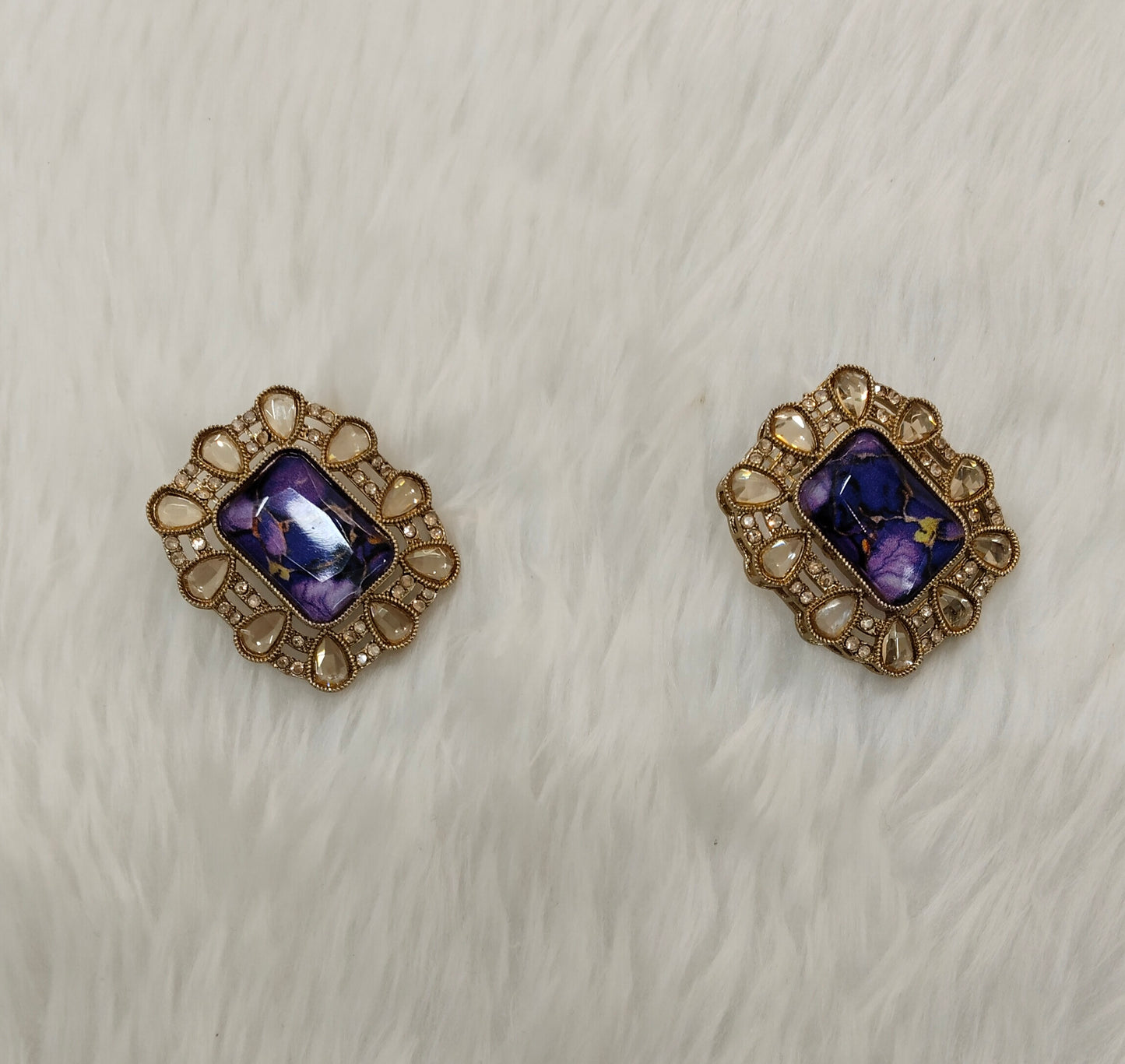 Jamni Antique Gold Bollywood Indian Jandu Earrings