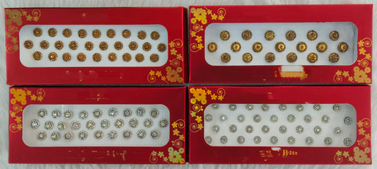 Indian Round Bindis Tattoo Sticker Silver Gold Bollywood Card